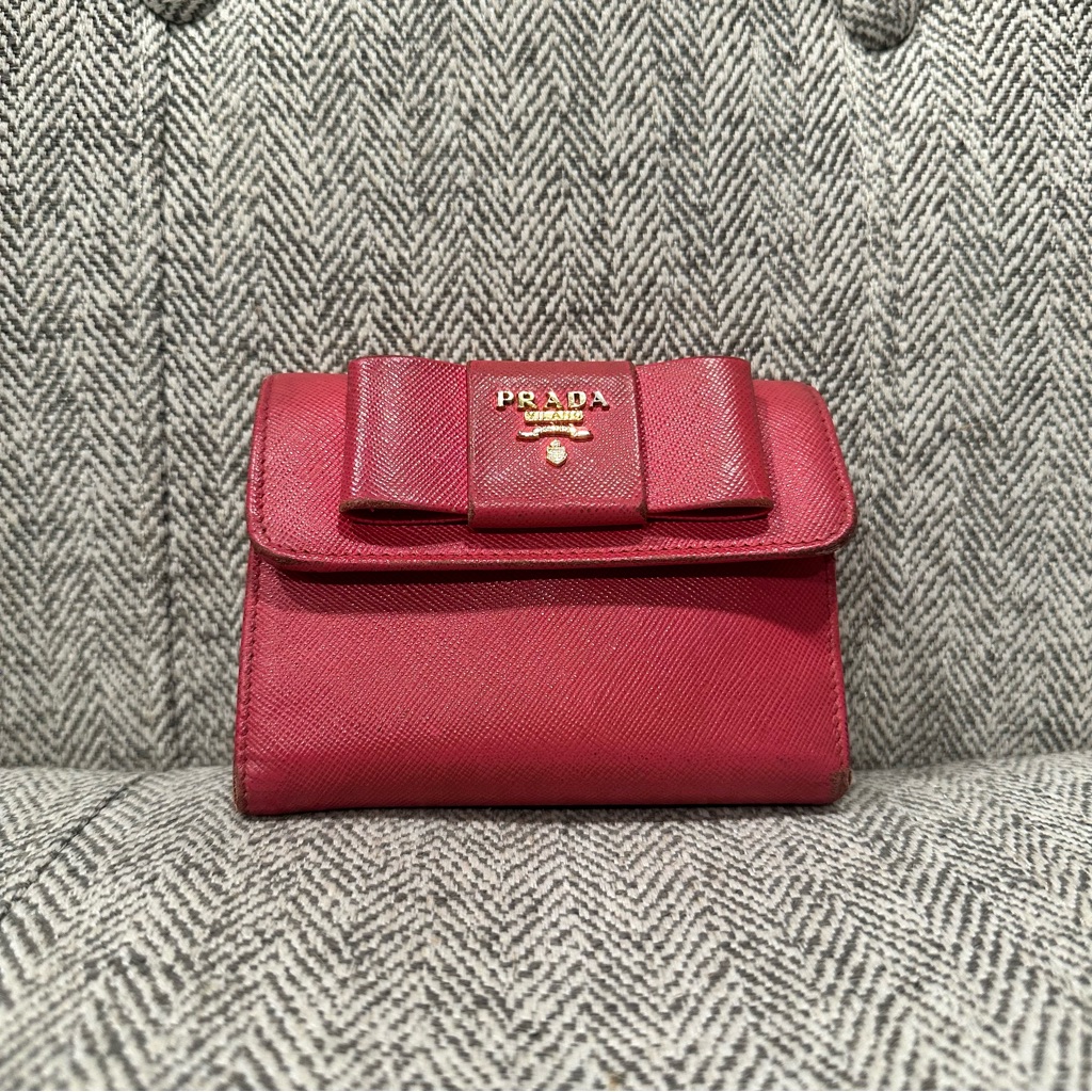 Prada Pink Safiano Bow Wallet